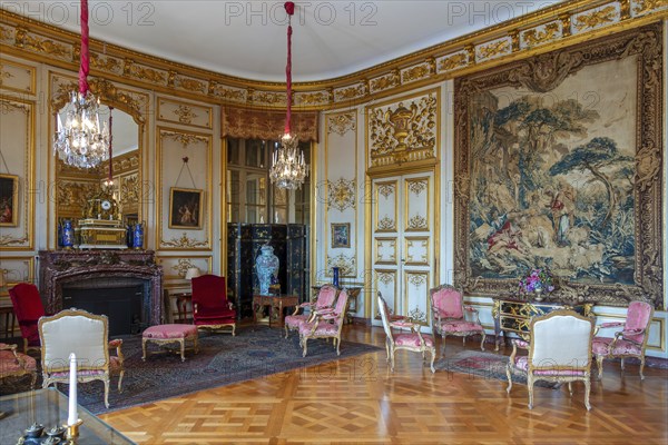 Marshalls' room at Château de Bel?il, Baroque castle in Beloeil and residence of the princes of Ligne, province of Hainaut, Wallonia, Belgium, Europe