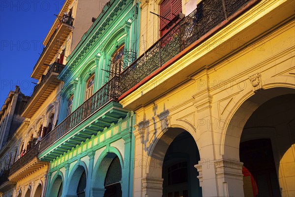 Scenic colorful Old Havana streets in historic city center (Havana Vieja) near Paseo El Prado and Capitolio