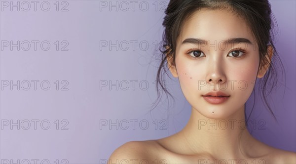 Beautiful young attractive asian lady portrait. Style and fashion. Diversity representation, AI generated