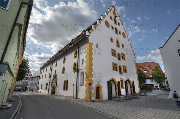 Former Franciscan monastery 1287, today town hall and restaurant Klösterle, Beim Klösterle 1, Nördlingen, Bavaria, Germany, Europe