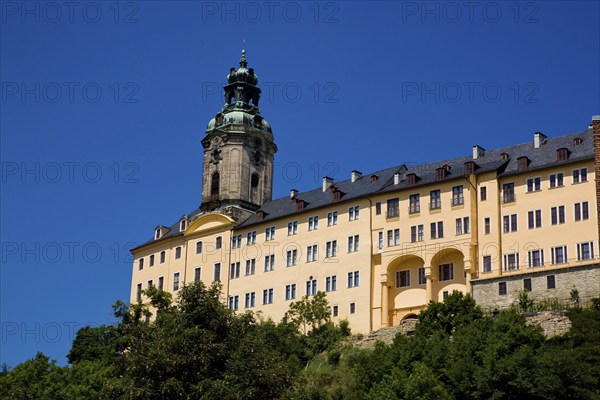 Heidecksburg Castle is the former residence of the Princes of Schwarzburg-Rudolstadt in Rudolstadt, Thuringia, and dominates the cityscape around 60 metres above the old town centre. Today, the castle houses the Thuringian State Museum Heidecksburg and the Thuringian State Archives Rudolstadt