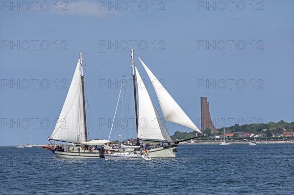 Sailing ship Elegant, sailing boat, naval memorial, Laboe, Kieler Woche, Kiel Fjord, Kiel, Schleswig-Holstein, Germany, Europe