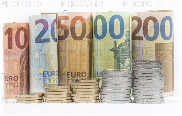 Money, euro notes, coins, euro, cent, symbol photo money, wealth, economy, salary