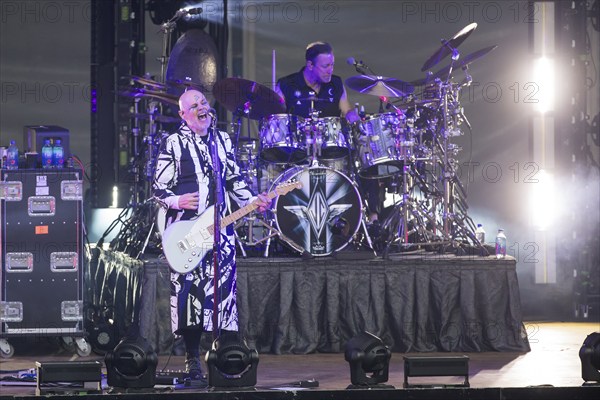 Billy Corgan (singer) and Jimmy Chamberlin (drummer) from The Smashing Pumpkins live on The World is a Vampire Tour at the Parkbühne Wuhlheide in Berlin on 22/06/2024