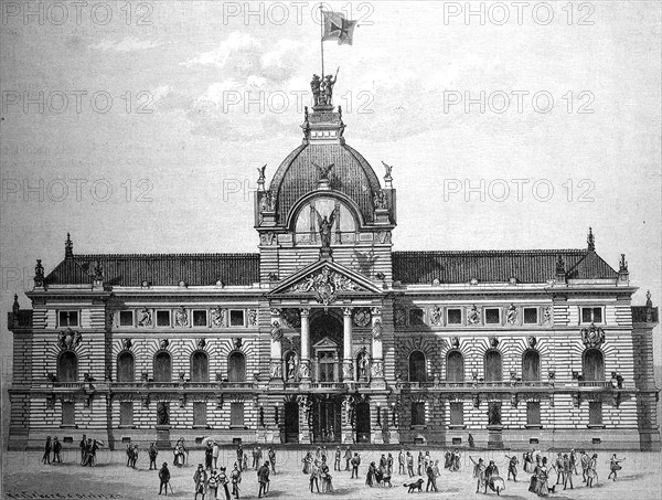 The imperial palace in Strasbourg, Palais du Rhin, Rhine Palace, Imperial Palace, France, 1890, Historical, digital reproduction of an original from the 19th century, Europe