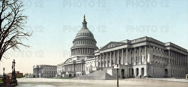 The Capitol in Washington D.C., USA, Historic, digitally restored reproduction from a 19th century original, Record date not stated, North America