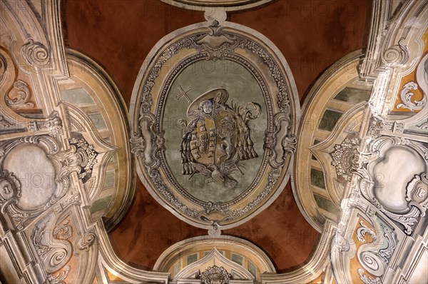 Ceiling painting, cloister, Hieronymite monastery Mosteiro dos Jerónimos, also known as Mosteiro de Belém, Belém, Lisbon, Portugal, Europe