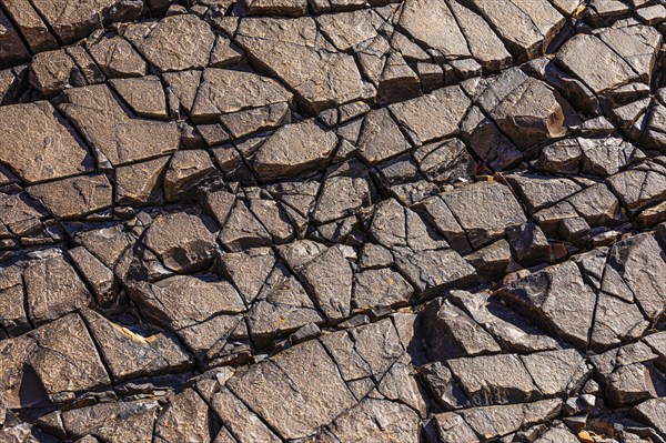 Split rock slabs at the Beehive Tombs, near the town of Al Ayn, Arabian Peninsula, Sultanate of Oman