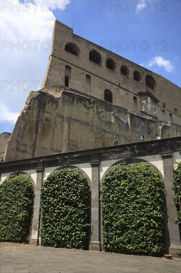 View from the Certosa di San Martino to the Castell Sant' Elmo, on the Vomero above Naples, Campania, Italy, Europe