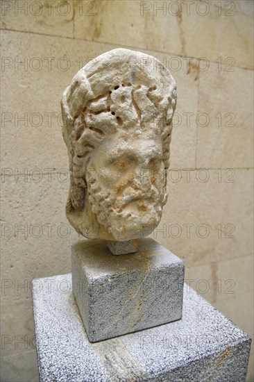 Roman bust from the 2nd century AD, Museum of Roman Theatre, Cartagena, Region of Murcia, Spain, Europe