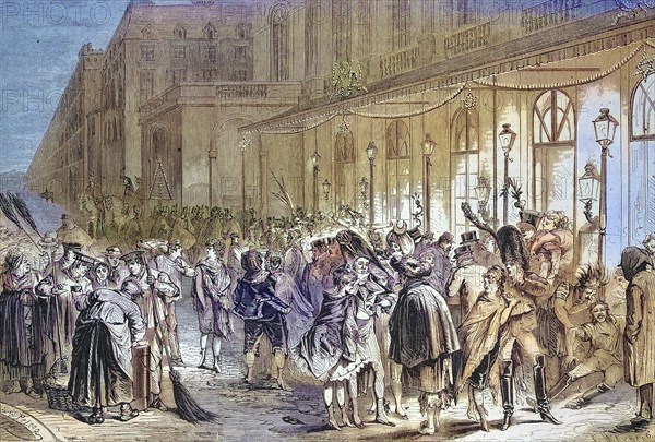 The Last Hours of the Carnival in 1869, Paris, France, Historical, digitally restored reproduction of an original 19th century original, exact original date unknown, Europe