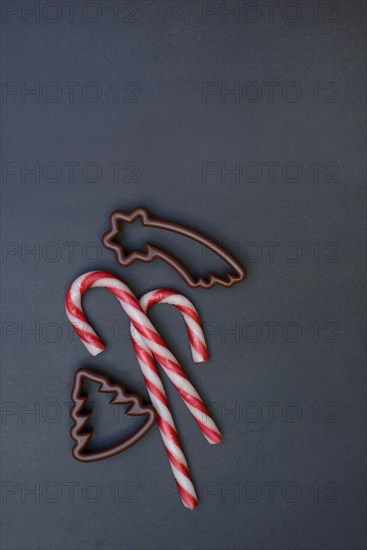 Candy canes and biscuit cutters for biscuits