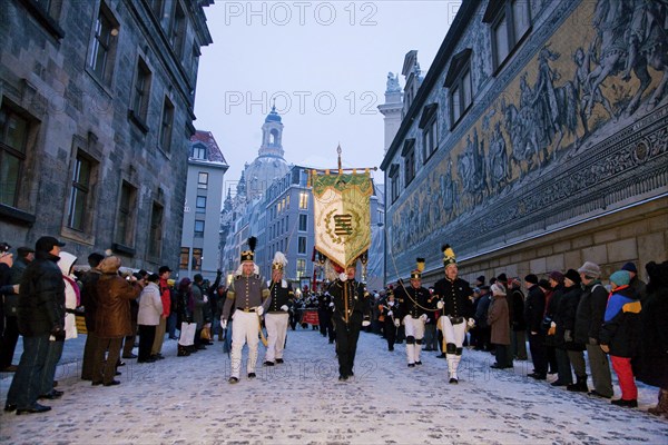 Striezelmarkt, which has been organised since 1434, is the oldest Christmas market in Germany and takes place on the Altmarkt. A new tradition was established in Dresden with a large mining parade organised by mining and smelting miners from the Ore Mountains