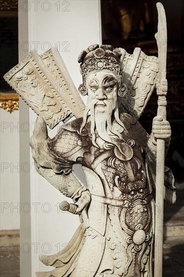 Wat Pho Chinese stone guardian, Bangkok, Thailand, Asia