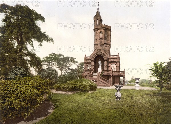 Burns monument, Denkmal zu Ehren des Dichters Robert Burns, Kilmarnock, Scotland, Historisch, um 1900, digital restaurierte Reproduktion nach einem Original aus dem 19th century, monument in honour of the poet Robert Burns, Historical, around 1900, digitally restored reproduction after an original from the 19th century