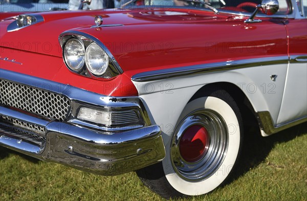 Ford Fairlane 500, Skyliner, 1958, with whitewall tyres, at a classic car meeting in Büsum, Germany, Europe