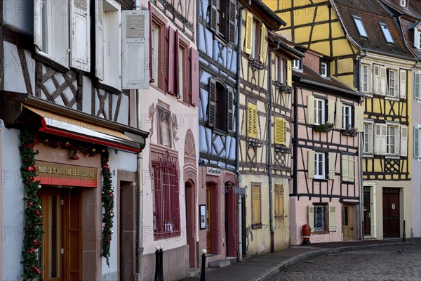 Half-timbered facades, Petite Venise, Little Venice, Colmar, Département Haut-Rhin, Alsace, France, Europe