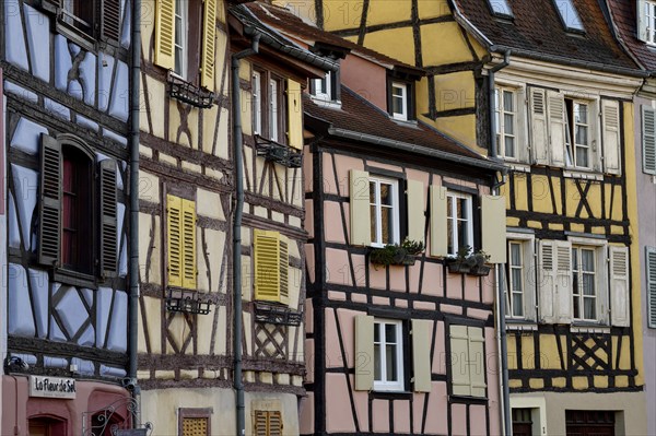 Half-timbered facades, Petite Venise, Little Venice, Colmar, Département Haut-Rhin, Alsace, France, Europe