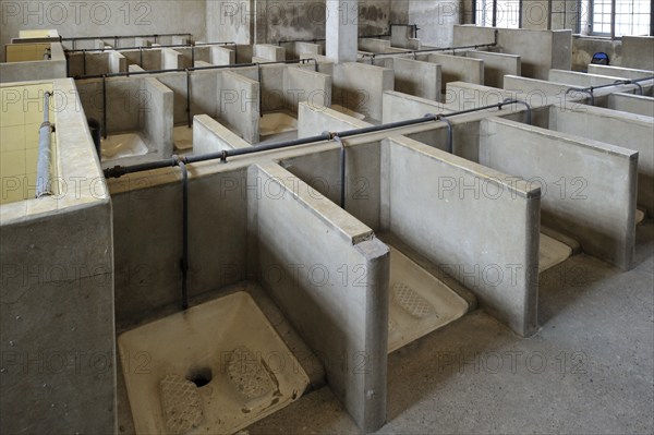 Toilet room at Fort Breendonk, Belgium, Europe