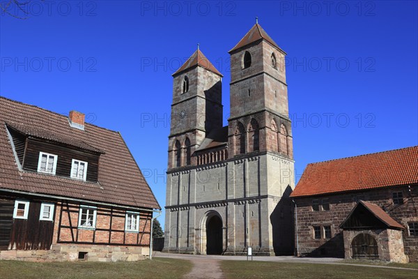 Ruin of the monastery church of St. Mary, Veßra Monastery, Hildburghausen County, Thuringia, Germany, Europe