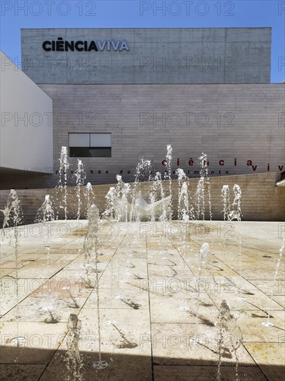 Water features in front of Science Museum, Parque das Nações district, Parque das Nacoes, Park of Nations, former Expo site, Lisbon, Portugal, Europe