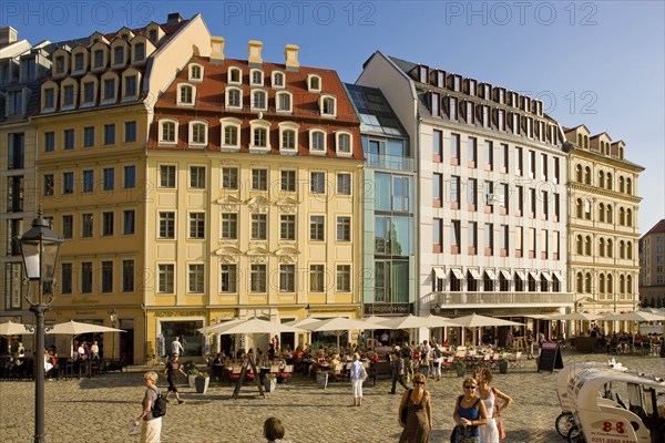 Street cafés at the rebuilt Dresden Neumarkt