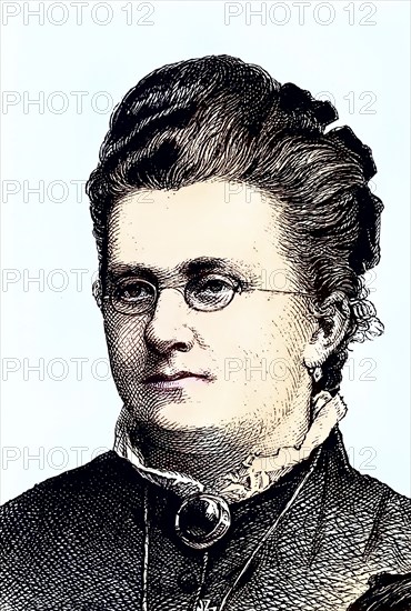 Lina Morgenstern, 1830, 1909, a German writer, woman's rights activist and social activist, c. 1885, Historical, digitally restored reproduction from a 19th century original, a German writer, woman's rights activist and social activist, c. 1885, Historical, digitally restored reproduction from a 19th century original