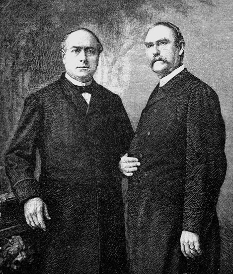 Karl Müller, 16 July 1825, 24 September 1905, a German Protestant clergyman and naturalist, together with his brother Adolf Müller, Historical, digital reproduction of an original from the 19th century