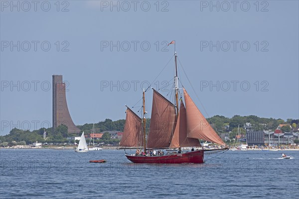 Sailing ship, sailing boats, Platessa, naval memorial, Laboe, Kieler Woche, Kiel Fjord, Kiel, Schleswig-Holstein, Germany, Europe