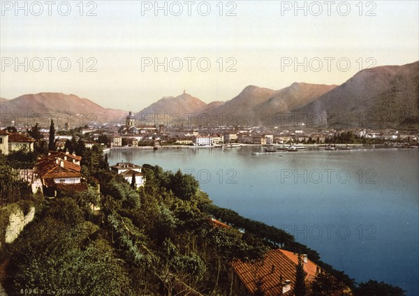 Como, General view, Lake Como, Italy, c. 1895, Historical, digitally restored reproduction from a 19th century original, Record date not stated, Europe