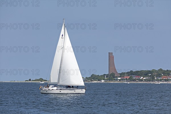 Sailboat, Naval Memorial, Laboe, Kieler Woche, Kiel Fjord, Kiel, Schleswig-Holstein, Germany, Europe