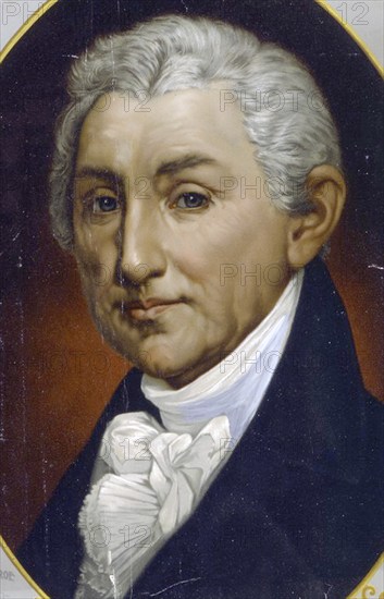 James Monroe (1758-1831) Fifth President of the United States (1817-1825) . The Monroe Doctrine was introduced during his term of office. Colour lithograph, ca. 1897