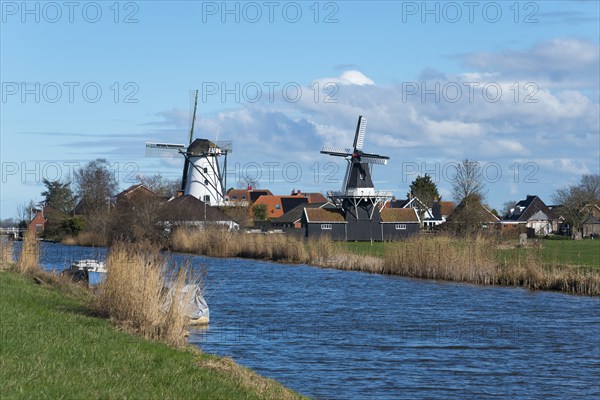 Mill, windmill, De Widde Meuln, and sawmill, polder mill, hulling mill and flour mill Bovenrijge, Ten Boer, Groningen, Netherlands