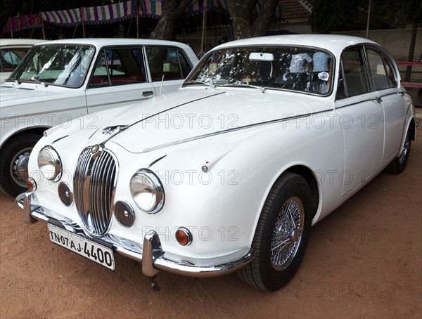 CHENNAI, INDIA, JULY 24: Jaguar (retro vintage car) on Heritage Car Rally 2011 of Madras Heritage Motoring Club at Egmore on July 24, 2011 in Chennai, India, Asia