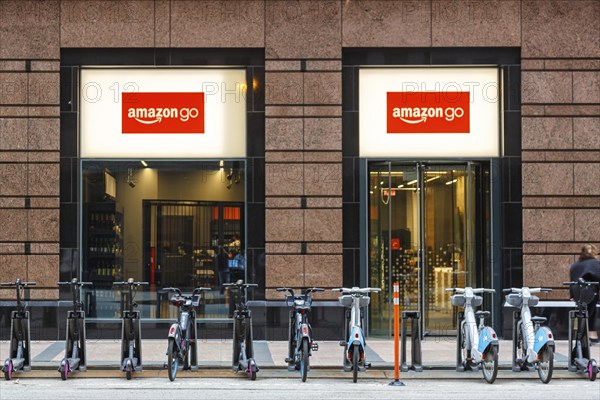 Amazon Go supermarket shop without cash registers in Chicago, USA, North America