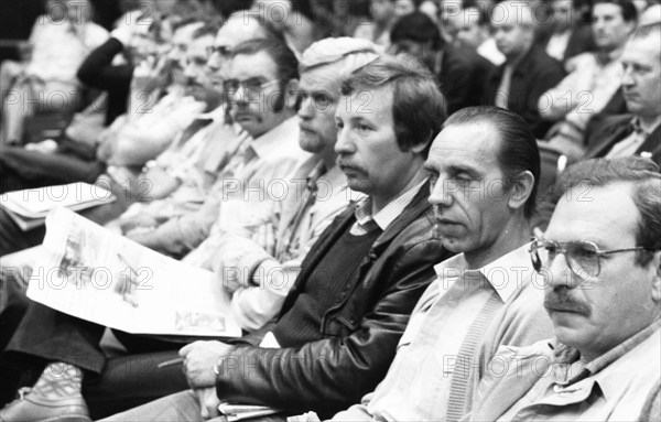 The general meeting of shop stewards of Hoesch AG Westfalenhuette in IG Metall discussed problems of their organisation on 25.07.1980 in Dortmund, Germany, Europe