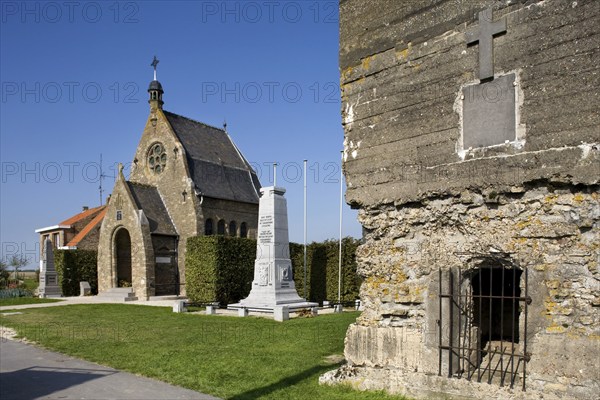 The Notre Dame of Victory Chapel and the World War 14-18 Memorial, Oud-Stuivekenskerke, Belgium, Europe