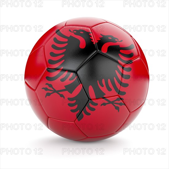 Albania soccer football ball with Albanian flag isolated on white background