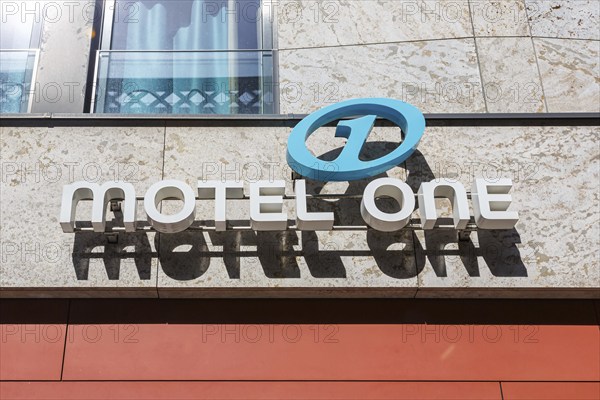 Motel One Hotel with logo on Lautenschlagerstraße in Stuttgart, Germany, Europe