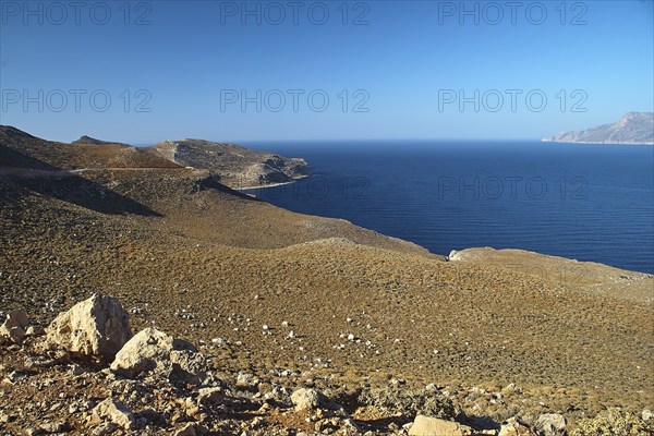 Gramvoussa Peninsula, Kissamos Gulf, blue sea, rocks, Machia, Rodopou Peninsula, Pirate Bay, Balos, Tigani, blue cloudless sky, West Crete, Crete Island, Greece, Europe