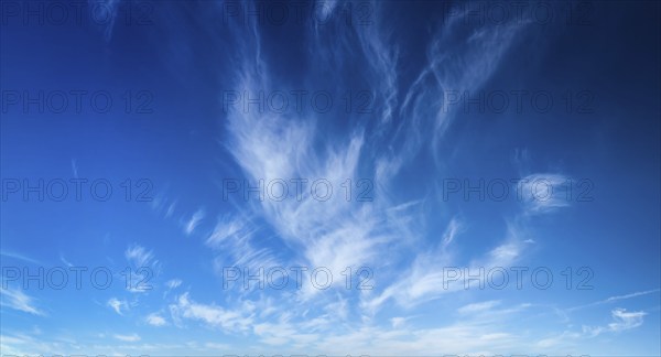 Blue sky with white cirrus clouds