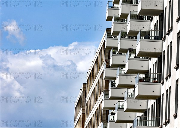 New build flats at the East Side Gallery, Berlin, 02.07.2023