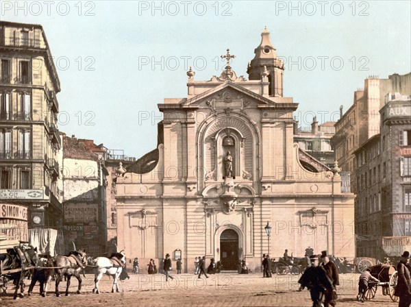 The church Saint-Ferreol les Augustins, Marseille, France, c. 1890, Historic, digitally restored reproduction from a 19th century original, The church Saint-Ferreol les Augustins, France, 1890, Historic, digitally restored reproduction from a 19th century original, Europe