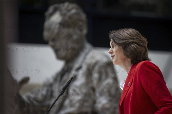 Katarina Barley, SPD lead candidate for the European elections, at a press conference in Berlin, 12 March 2024