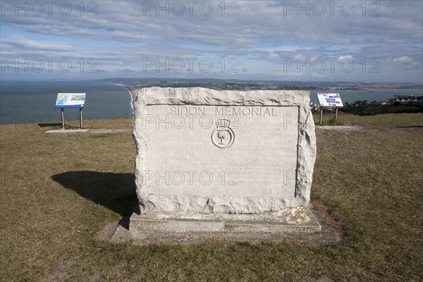 Memorial to a submarine accident on HMS Sidon 16th June 1955 which cost 13 lives, Isle of Portland, Dorset, England, United Kingdom, Europe