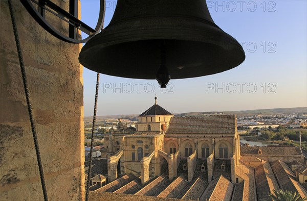 Raised angle view of Great Mosque, Mezquita cathedral, former mosque building in central, Cordoba, Spain, Europe