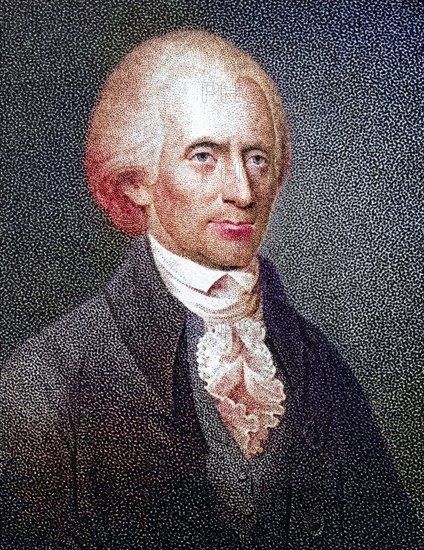 Richard Henry Lee, 1732 to 1794, American Statesman and Founding Father Signer of the Declaration of Independence Nineteenth century engraving by P Maverick and JB Longacre after a drawing by Longacre from a miniature, Historic, digitally restored reproduction from a nineteenth century original, Record date not stated