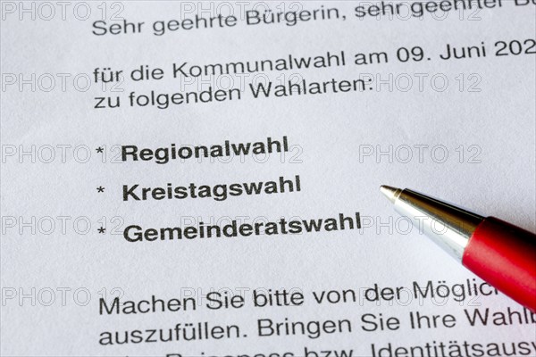Official ballot papers, ballot paper, election matter, regional election, district council election, municipal council election, ballot pen