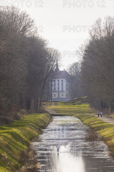 The Fasanenschlösschen is a castle complex in the municipality of Moritzburg near Dresden, which was built on behalf of the Princely House of Wettin. It is located in the pheasantry of the Moritzburg castle park, which was laid out in 1728, and is named after the pheasants that were bred there. A canal with a baroque visual axis connects it to the hunting lodge, Moritzburg, Saxony, Germany, Europe