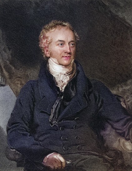 Thomas Young 1773 to 1829 English doctor, physician physicist and Egyptologist, Historical, digitally restored reproduction from a 19th century original, Record date not stated